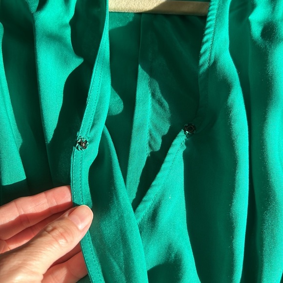 L'Academie The Lorriana Mini Dress in Kelly Green Tencel Small Event Prom - Picture 10 of 12